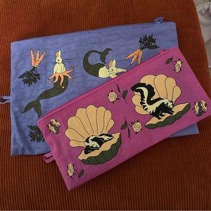 NWOT Baggu flat pouch set - sea animals